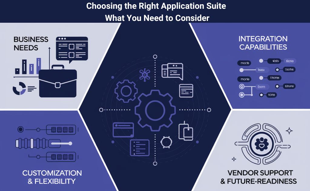 Visual representation of evaluating application security suites, focusing on integration capabilities and customization options.